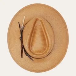 Stetson Juno Shantung Straw Fedora Sand New