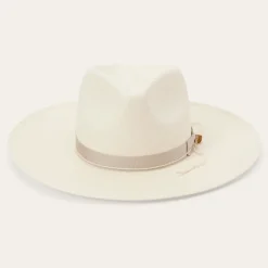 Stetson JW Marshall Straw Flat Brim Hat Natural New