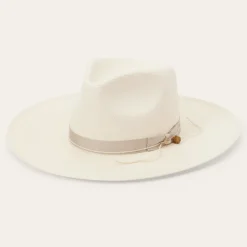 Stetson JW Marshall Straw Flat Brim Hat Natural New