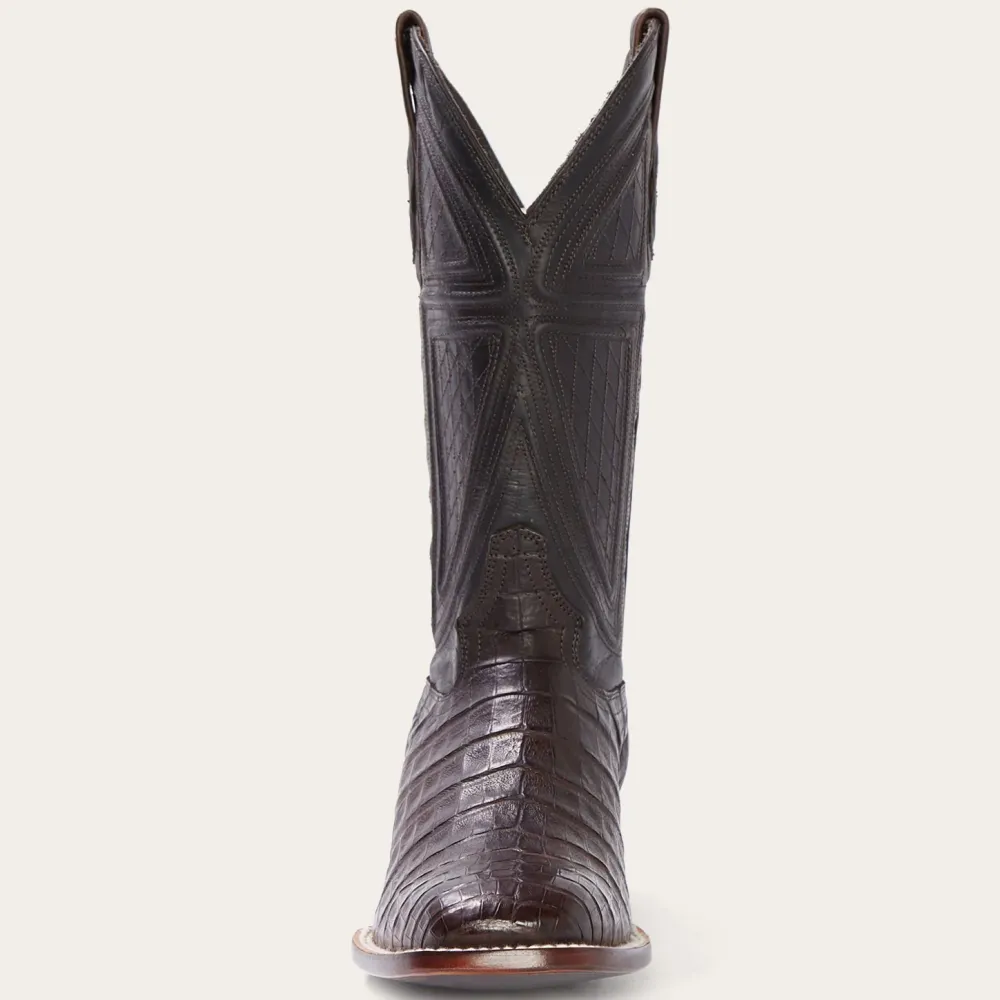Stetson Kaycee Caiman Belly Cowboy Boot Brown New
