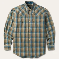 Stetson Khaki Ombre Plaid Shirt Brown Clearance
