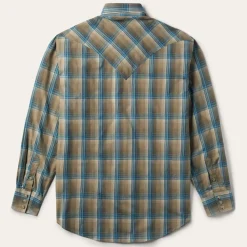 Stetson Khaki Ombre Plaid Shirt Brown Outlet