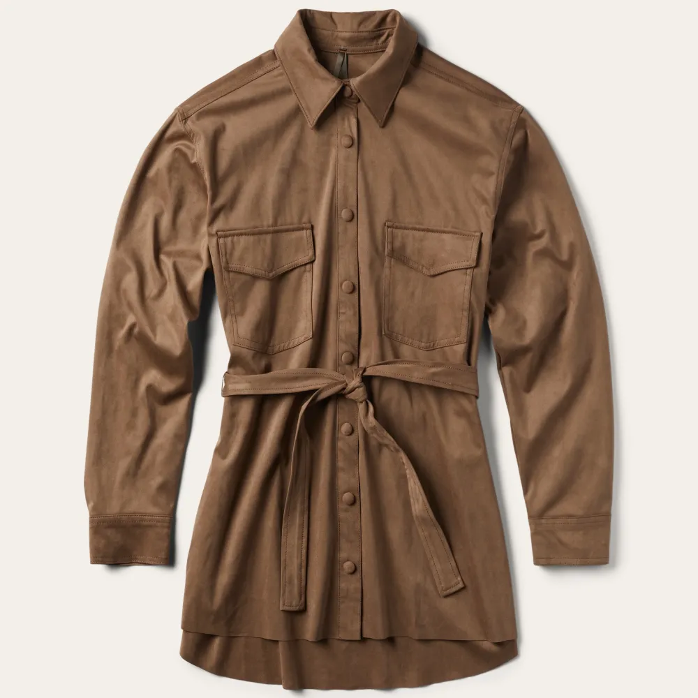 Stetson Khaki Suede Western Shirt Tan New