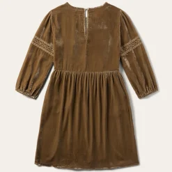Stetson Khaki Velvet Babydoll Dress Copper