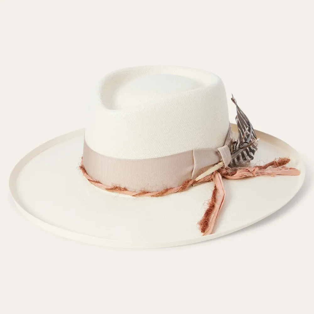 Stetson Kings Row Shantung Straw Fedora Natural Discount