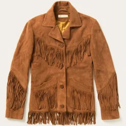 Stetson Lamb Suede Fringed Jacket Brown