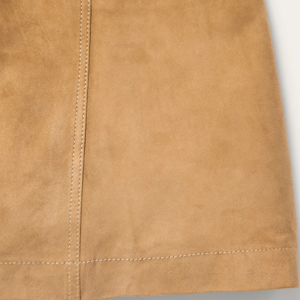Stetson Lamb Suede Gored Skirt Brown New