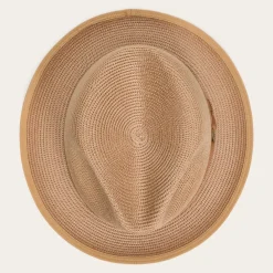 Stetson Latte Milan Fedora Cognac Discount