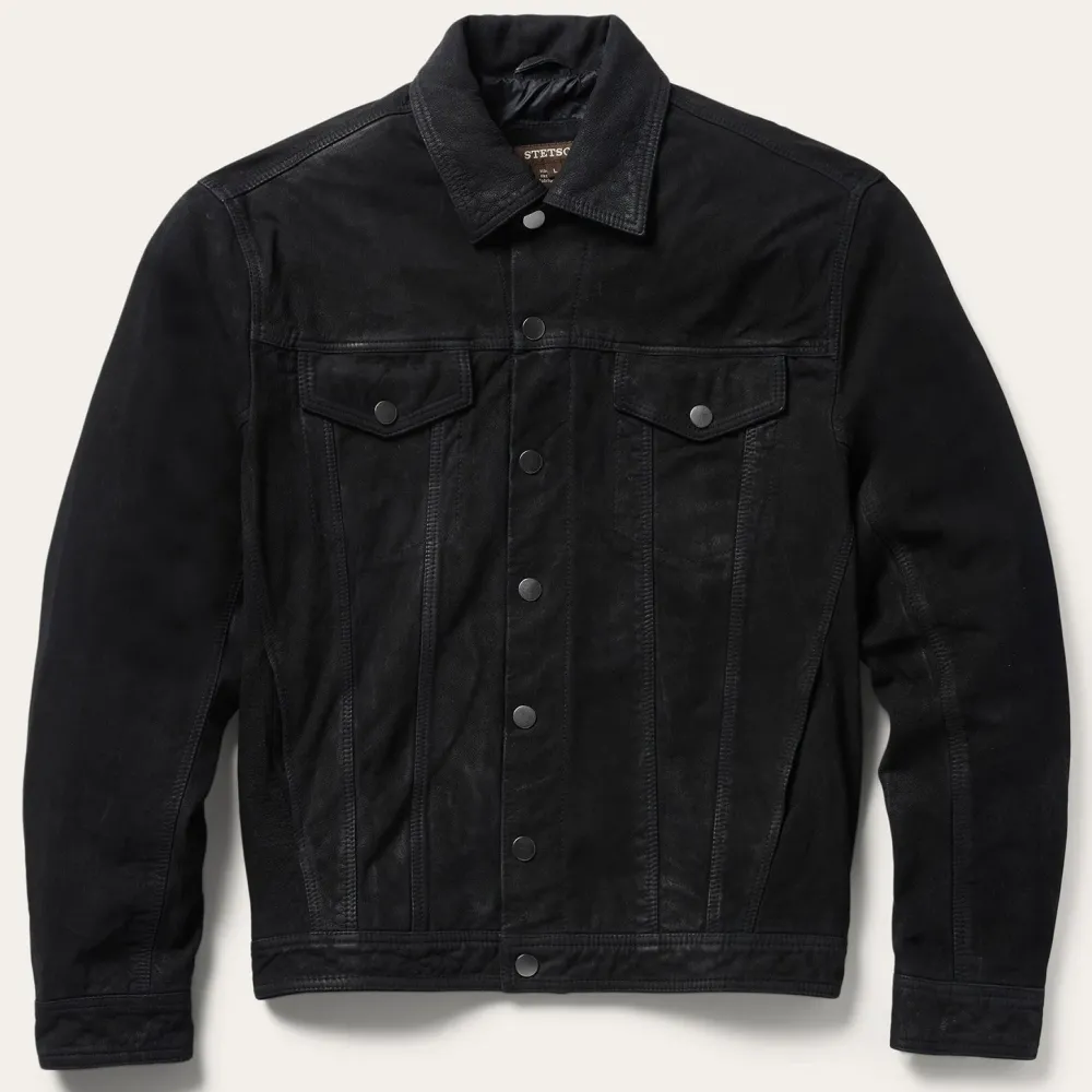 Stetson Leather Jean Jacket Black Discount