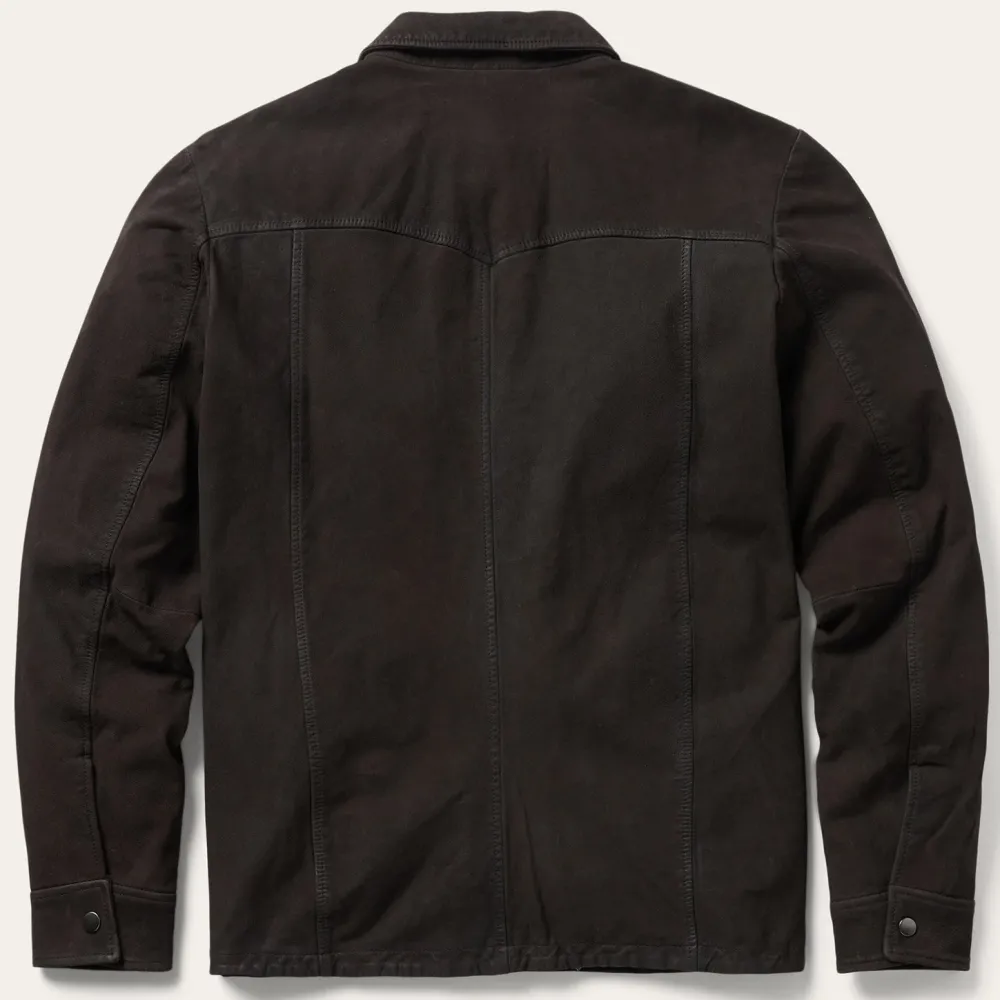 Stetson Leather Western Shirt Jacket Brown Sale