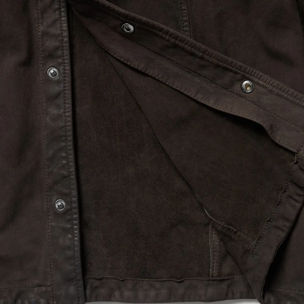 Stetson Leather Western Shirt Jacket Brown Sale