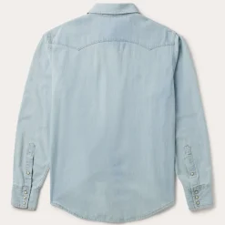 Stetson Light Denim Western Shirt Blue Hot