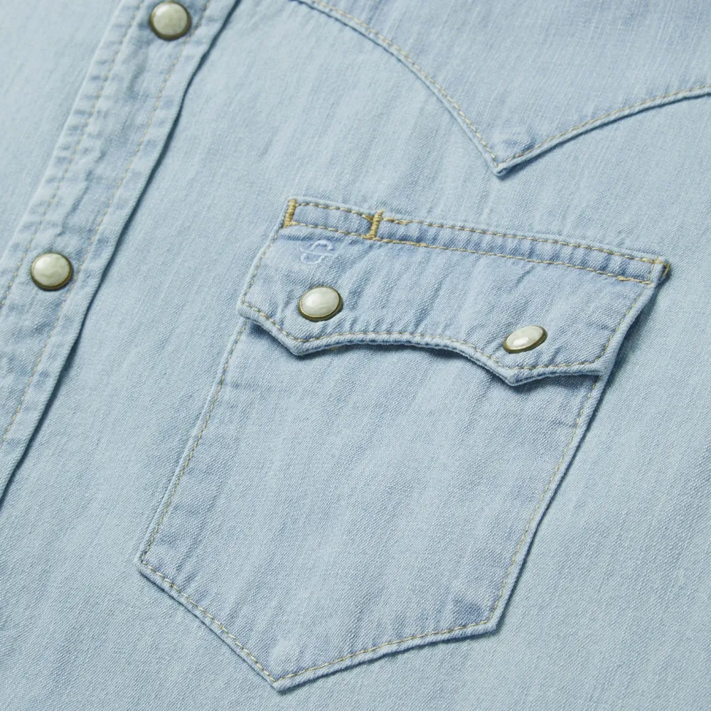 Stetson Light Denim Western Shirt Blue Hot