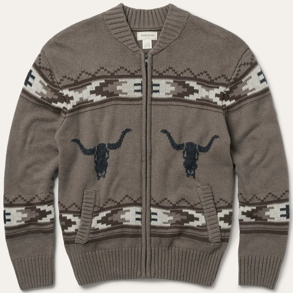 Stetson Longhorn Cardigan Brown