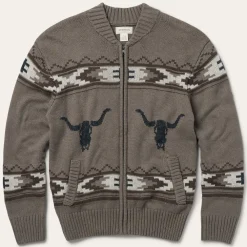 Stetson Longhorn Cardigan Brown New