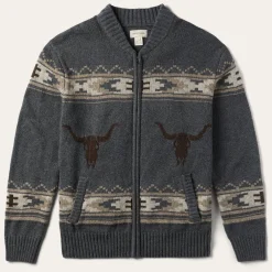 Stetson Longhorn Cardigan Grey Clearance