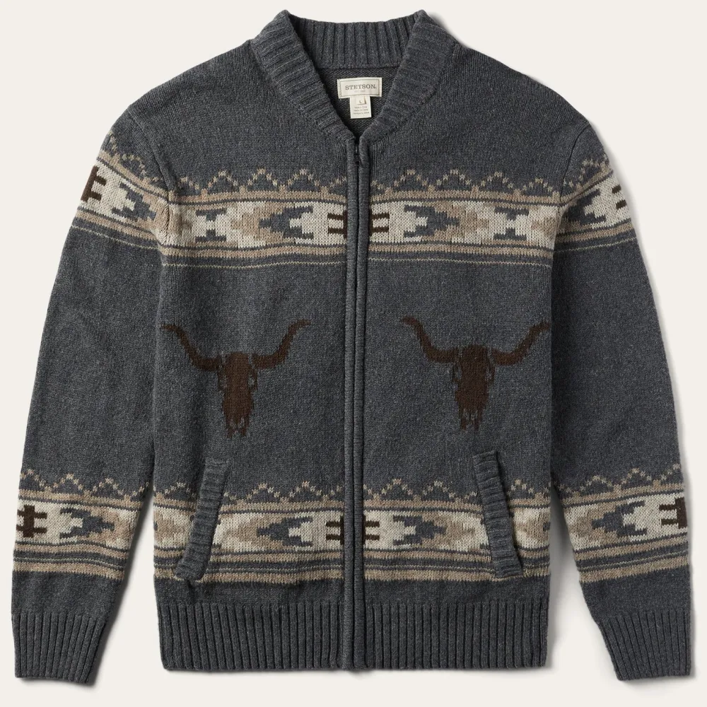 Stetson Longhorn Cardigan Grey Clearance