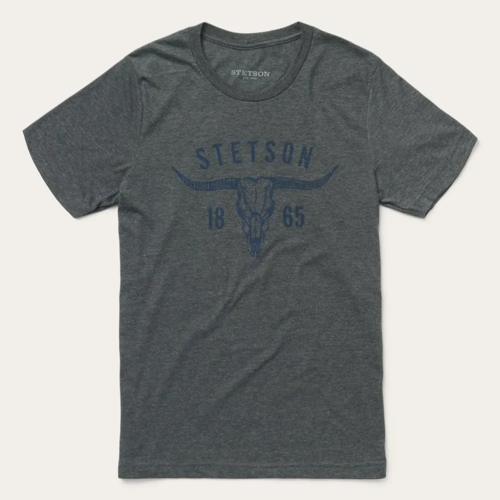 Stetson Longhorn Graphic Tee Grey Sale