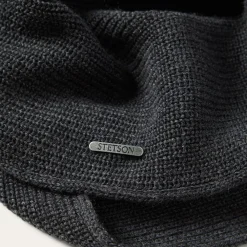 Stetson Loop Scarf Merino Anthracite Discount