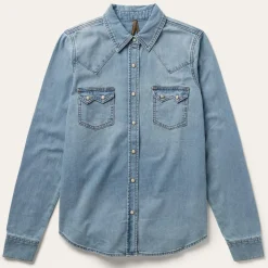 Stetson Loose Fit Denim Shirt Blue Best