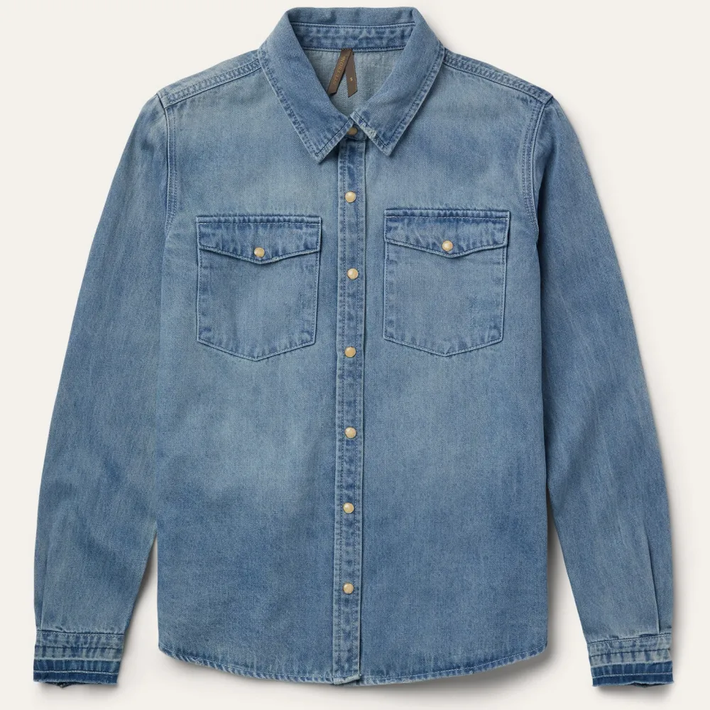 Stetson Loose Fit Denim Snap-Front Shirt Blue Clearance