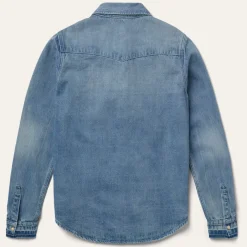 Stetson Loose Fit Denim Snap-Front Shirt Blue Clearance