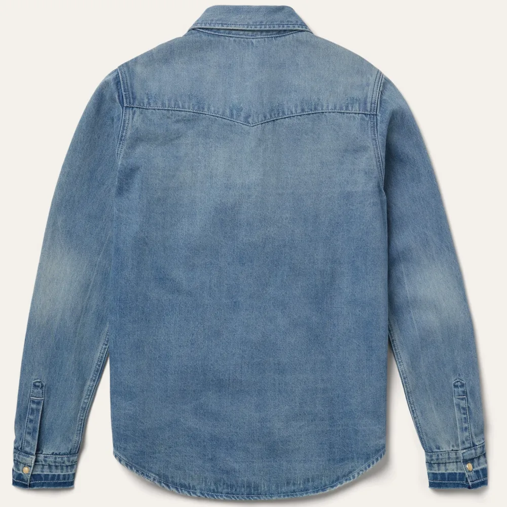 Stetson Loose Fit Denim Snap-Front Shirt Blue Clearance