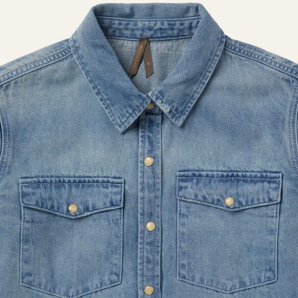 Stetson Loose Fit Denim Snap-Front Shirt Blue Clearance