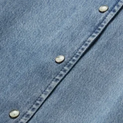 Stetson Lyocell Denim Snap Front Blouse Blue Best