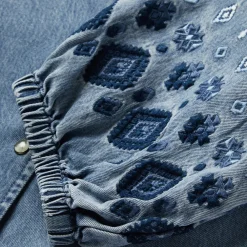Stetson Lyocell Denim Snap Front Blouse Blue Best
