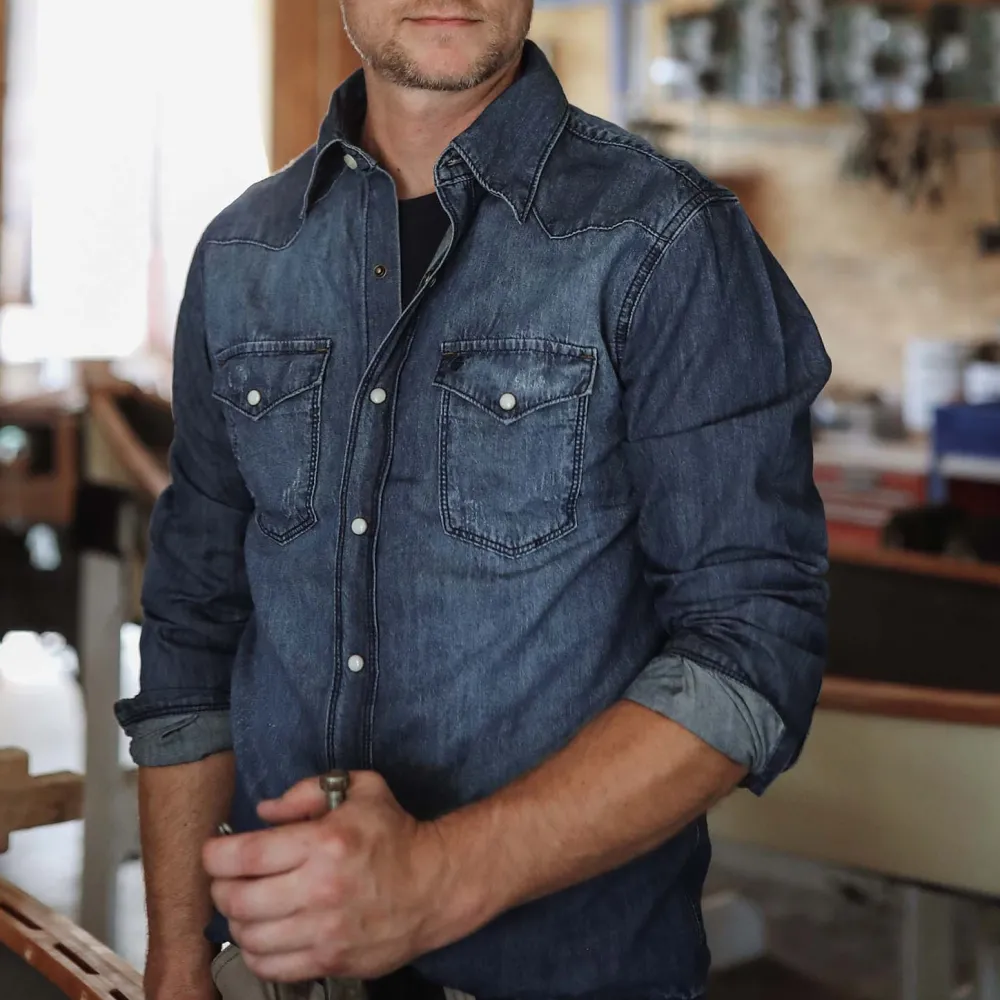 Stetson Medium Denim Shirt Blue Hot