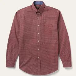 Stetson Micro Print Button-Front Shirt Red Hot
