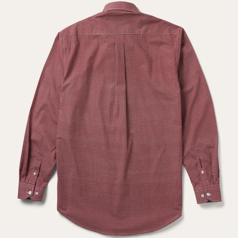 Stetson Micro Print Button-Front Shirt Red Hot