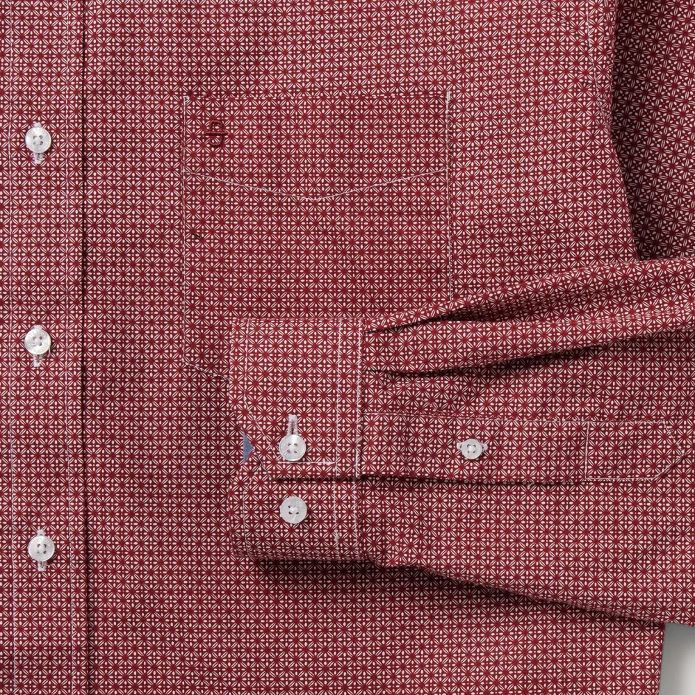 Stetson Micro Print Button-Front Shirt Red Hot