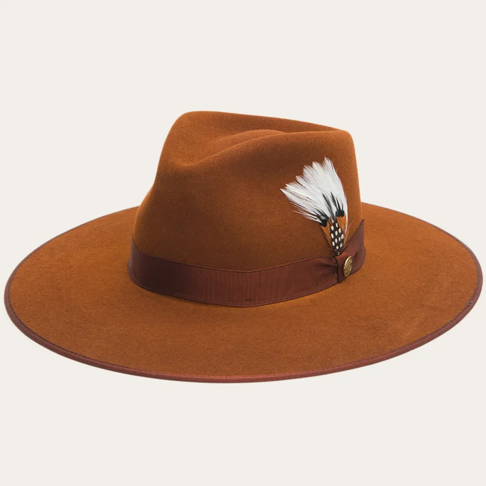 Stetson Midtown Wide Flat Brim Hat Black Outlet