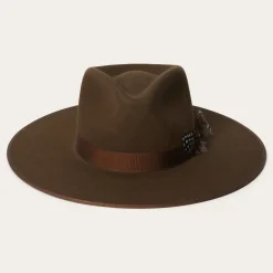 Stetson Midtown Wide Flat Brim Hat Oak Discount