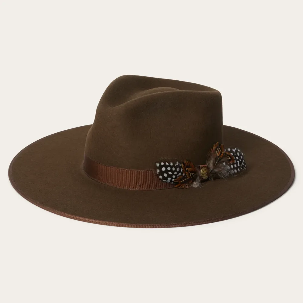 Stetson Midtown Wide Flat Brim Hat Oak Discount