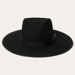 Stetson Midtown Wide Flat Brim Hat Black Clearance