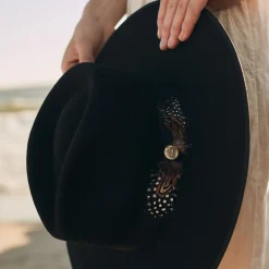 Stetson Midtown Wide Flat Brim Hat Black Clearance