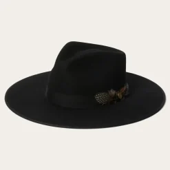 Stetson Midtown Wide Flat Brim Hat Black Clearance