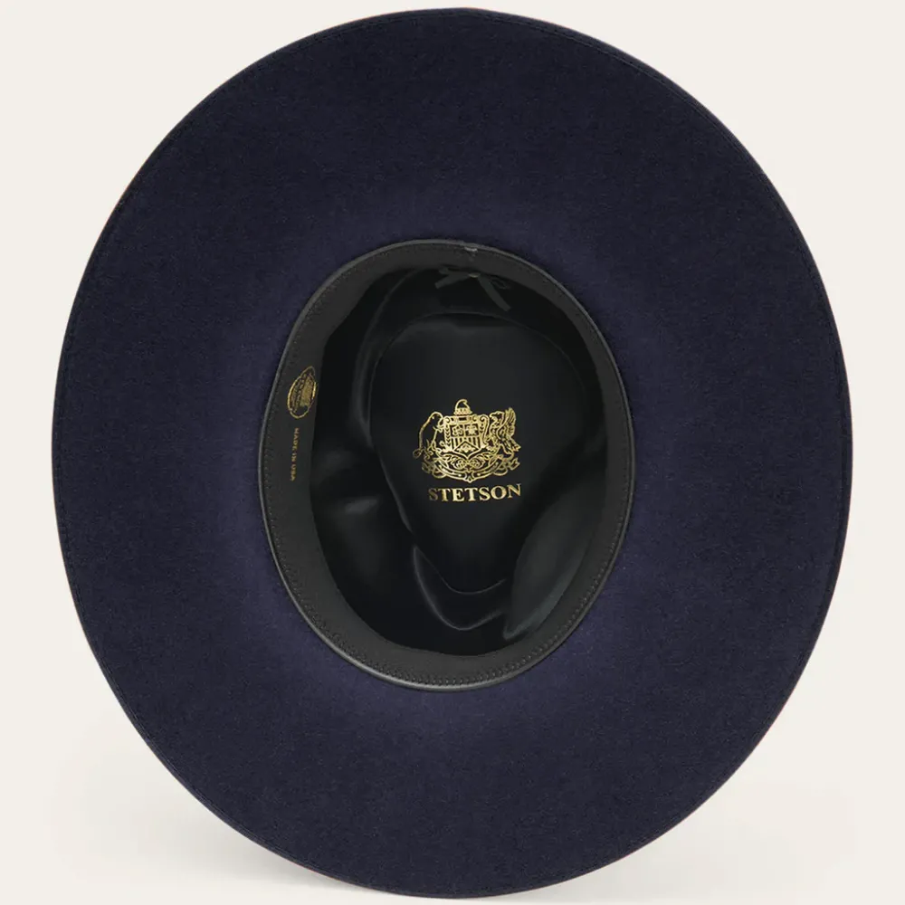 Stetson Midtown Wide Flat Brim Hat Navy Online