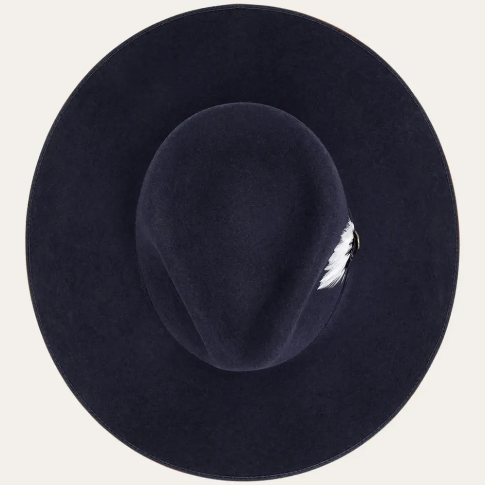 Stetson Midtown Wide Flat Brim Hat Navy Hot