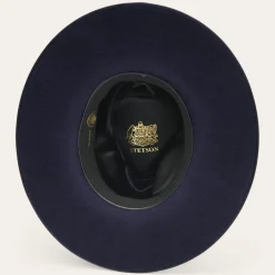 Stetson Midtown Wide Flat Brim Hat Navy Hot