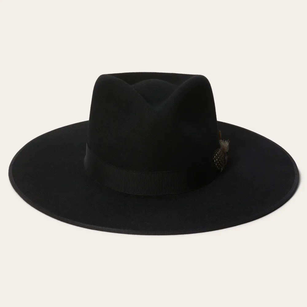 Stetson Midtown Wide Flat Brim Hat Black Clearance