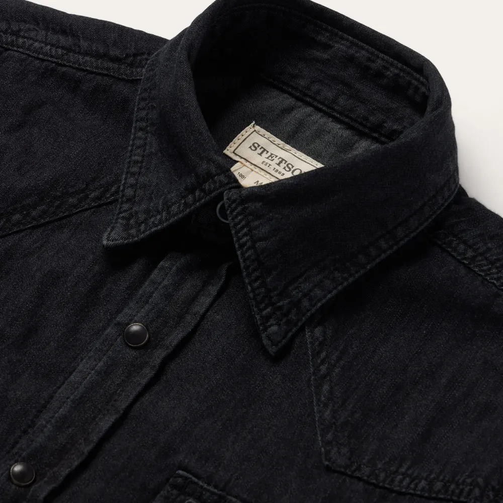 Stetson Modern Denim Western Shirt Black