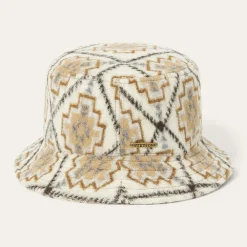 Stetson Navajo Jersey Bucket Hat Off White / Beige New