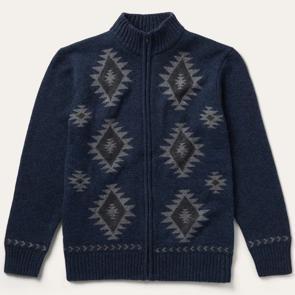 Stetson Navy Aztec Cardigan Blue Sale