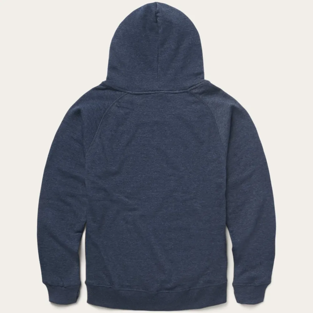 Stetson Navy Heather Fleece Knit Hooded Sweatshirt Blue Hot