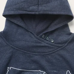 Stetson Navy Heather Fleece Knit Hooded Sweatshirt Blue Hot