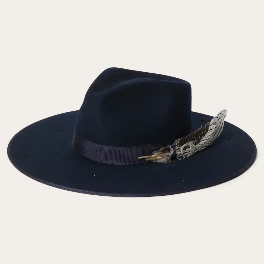 Stetson Night Sky Fedora Navy Clearance